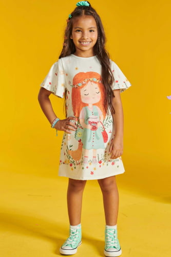 Vestido kukie infantil boneca anime em Fly Tech